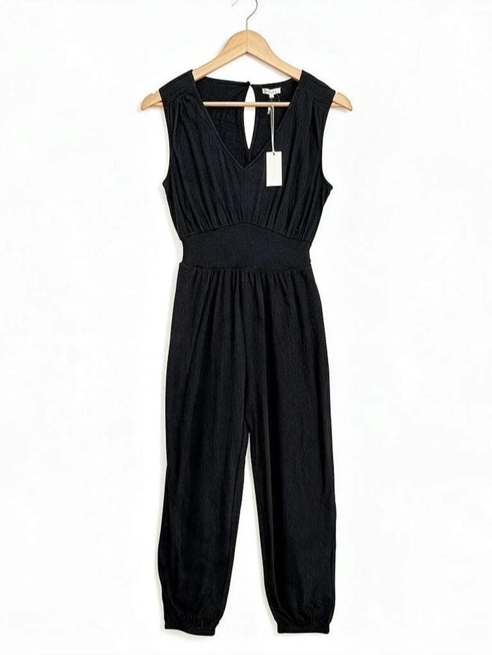 z supply black Indy knit cuffed sleeveless jumpsuit